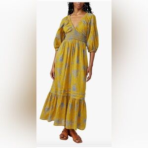 Free People Women's Golden Hour Maxi Dress M Egyptian Palm Combo